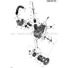 03- PTO Cover And Magneto _04R1528 pour Seadoo 2015 GTI SE 130, 2015