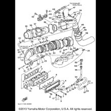 EXHAUST 1 pour Yamaha 1996 WaveRunner WAVE RAIDER 1100 (RA1100U) 1996