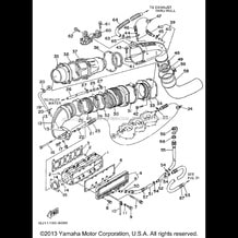 EXHAUST 1 pour Yamaha 1996 WaveRunner WAVE RAIDER 1100 - RA1100U - 1996