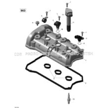 01- Valve Cover _73R1527b pour Seadoo 2015 SPARK ACE 900 HO (2up And 3up), 2015