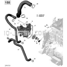 01- Engine Cooling - 130-155 Model Without Suspension pour Sea-Doo 2017 Wake, 2017
