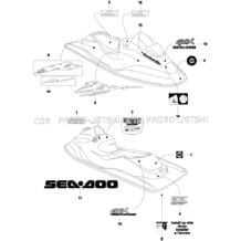 09- Decals pour Seadoo 1996 GSX, 5620, 1996