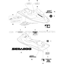 09- Decals pour Sea-Doo 1996 GSX, 5620, 1996