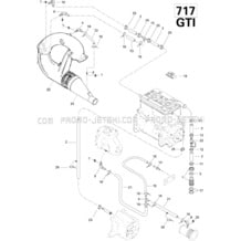 01- Cooling System (717) pour Sea-Doo 1996 GTI, 5866, 1996