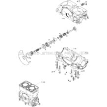 01- Crankcase And Rotary Valve (587) pour Sea-Doo 1996 GTS, 5817, 1996