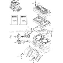 01- Cylinder And Exhaust Manifold pour Seadoo 1996 GTX, 5640, 1996