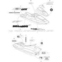 09- Decals pour Sea-Doo 1996 GTX, 5640, 1996