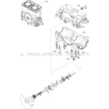 01- Crankcase And Rotary Valve pour Seadoo 1996 HX, 5881, 1996