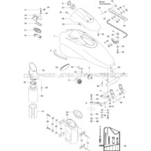 09- Engine Cover pour Sea-Doo 1996 HX, 5881, 1996