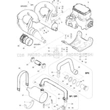 01- Exhaust System SPX pour Sea-Doo 1996 SPX, 5877, 1996