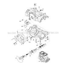 01- Crankcase, Rotary Valvecarter, Valve Rotative pour Seadoo 1997 GTX, 5642, 1997