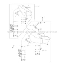 09- Seat Rear And Front (engine Cover) pour Sea-Doo 1997 GTX, 5642, 1997