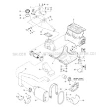 01- Engine Support And Muffler pour Sea-Doo 1997 HX, 5882, 1997