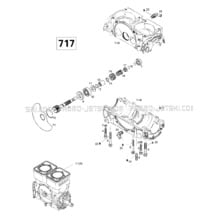 01- Crankcase, Rotary Valve (717) pour Seadoo 1997 SP, 5879, 1997