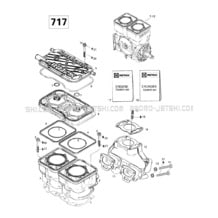01- Cylinder, Exhaust Manifold (717) pour Sea-Doo 1997 SP, 5879, 1997