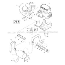 01- Engine Support And Muffler (717) pour Sea-Doo 1997 SP, 5879, 1997