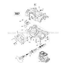 01- Crankcase, Rotary Valve (787) pour Seadoo 1997 SPX, 5834-5661, 1997