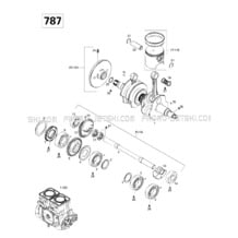 01- Crankshaft And Pistons (787) pour Sea-Doo 1997 SPX, 5834-5661, 1997