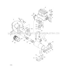 01- Engine Support And Muffler pour Sea-Doo 1998 GTI, 5836 5841, 1998