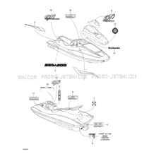 09- Decals pour Sea-Doo 1998 GTI, 5836 5841, 1998