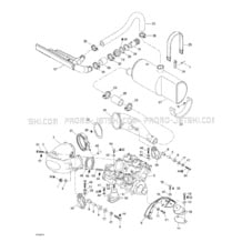 01- Engine Support And Muffler pour Sea-Doo 1998 GTX Limited, 5837 5842, 1998