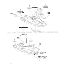 09- Decals pour Sea-Doo 1998 GTX Limited, 5837 5842, 1998
