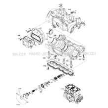 01- Crankcase, Rotary Valve pour Seadoo 1998 GTX RFI, 5666 5843,  1998