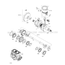 01- Crankshaft And Pistons pour Seadoo 1998 GTX RFI, 5666 5843,  1998