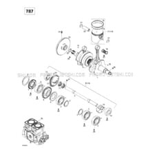 01- Crankshaft And Pistons (787) pour Sea-Doo 1998 SPX, 5838 5839, 1998