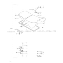 09- Seat And Engine Cover pour Sea-Doo 1998 SPX, 5838 5839, 1998