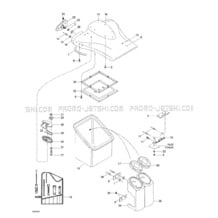 09- Front Storage Compartment pour Seadoo 1998 SPX, 5838 5839, 1998