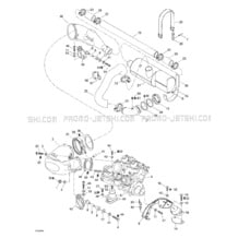 01- Engine Support And Muffler pour Sea-Doo 1998 XP Limited, 5665 5667, 1998