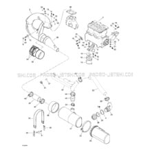 01- Engine Support And Muffler pour Sea-Doo 1999 GS, 5846 5847, 1999
