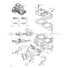 01- Cylinder, Exhaust Manifold pour Seadoo 1999 GSX Limited, 5848 5849, 1999