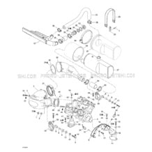 01- Engine Support And Muffler pour Seadoo 1999 GSX Limited, 5848 5849, 1999