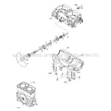 01- Crankcase, Rotary Valve pour Seadoo 1999 GTI, 5884 5885, 1999