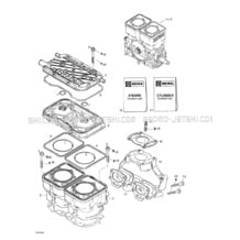 01- Cylinder, Exhaust Manifold pour Seadoo 1999 GTI, 5884 5885, 1999