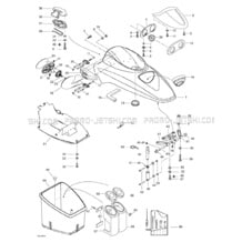 09- Front Storage Compartment pour Seadoo 1999 GTI, 5884 5885, 1999