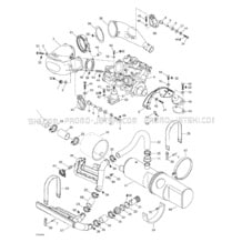 01- Engine Support And Muffler pour Seadoo 1999 GTX Limited, 5888 5889, 1999