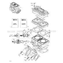 01- Cylinder, Exhaust Manifold pour Seadoo 1999 GTX RFI, 5886 5887, 1999