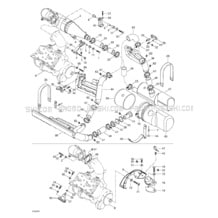 01- Engine Support And Muffler pour Seadoo 1999 GTX RFI, 5886 5887, 1999