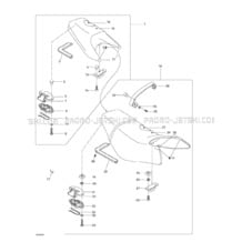 09- Seat Rear And Front (engine Cover) pour Sea-Doo 1999 GTX RFI, 5886 5887, 1999