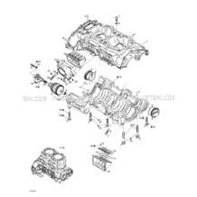 01- Crankcase, Rotary Valve pour Seadoo 1999 XP Limited, 5868 5869, 1999