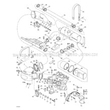 01- Engine Support And Muffler pour Sea-Doo 1999 XP Limited, 5868 5869, 1999