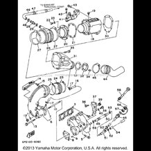 EXHAUST 1 pour Yamaha 1996 WaveRunner WAVE RAIDER 760 - RA760U - 1996