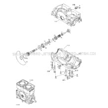 01- Crankcase, Rotary Valve pour Sea-Doo 2000 GS, 5644 5827, 2000