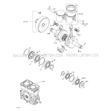 01- Crankshaft And Pistons pour Seadoo 2000 GS, 5644 5827, 2000