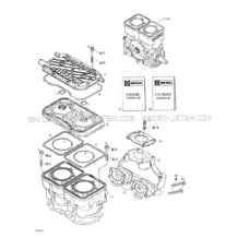01- Cylinder, Exhaust Manifold pour Sea-Doo 2000 GS, 5644 5827, 2000