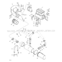 01- Engine Support And Muffler pour Sea-Doo 2000 GS, 5644 5827, 2000