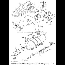 EXHAUST 2 pour Yamaha 1996 WaveRunner WAVE RAIDER 760 - RA760U - 1996